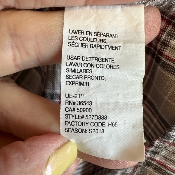 Men’s XL G H Bass For Hard Service Plaid Button Down Short Sleeve Shirt Red Grey - Picture 8 of 9